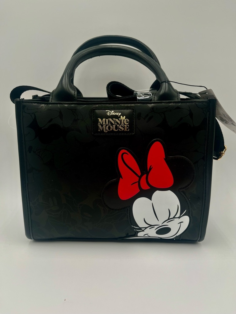 Primark Minnie Mouse Black Crossbody Bag with Red Bow - Picture 3 of 8